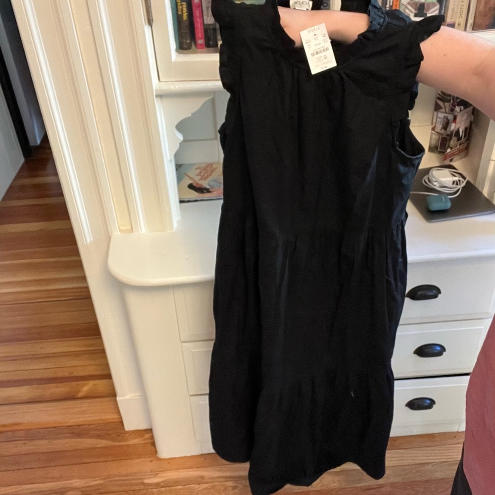 JCREW tiered midi dress w/ ruffle sleeves